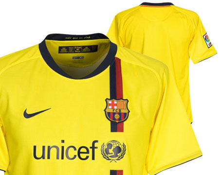 巴塞罗那08-09赛季客场球衣