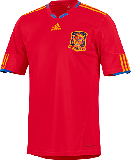 红色风暴-西班牙国家队2010世界杯主场球衣故