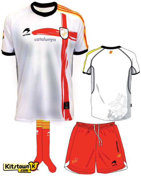 加泰罗尼亚联队2010-11赛季主客场球衣 © kitstown.com 球衫堂