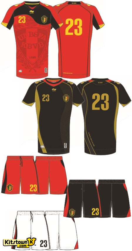 比利时国家队2011-12赛季主客场球衣 © kitstown.com 球衫堂