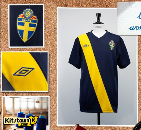 瑞典国家队2011-12赛季客场球衣 © kitstown.com 球衫堂