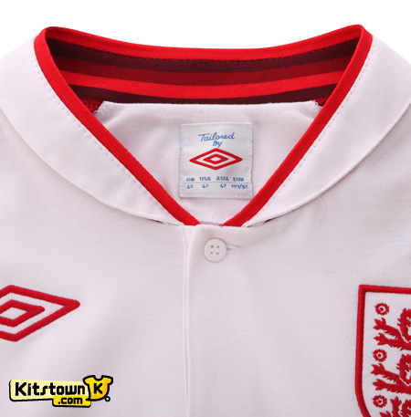 英格兰国家队2012欧洲杯主场球衣 © kitstown.com 球衫堂