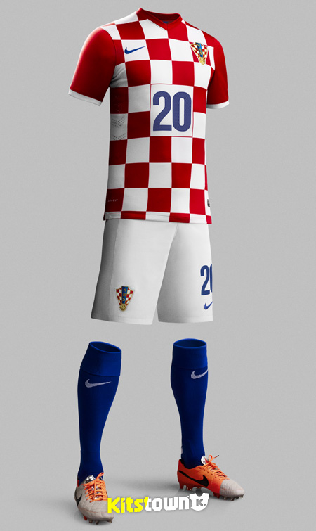 克罗地亚国家队2014世界杯主场球衣 © kitstown.com 球衫堂