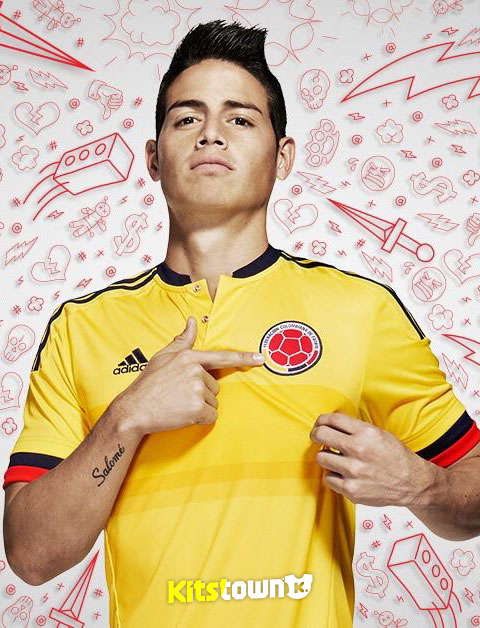 哥伦比亚国家队2015美洲杯主场球衣 © kitstown.com 球衫堂