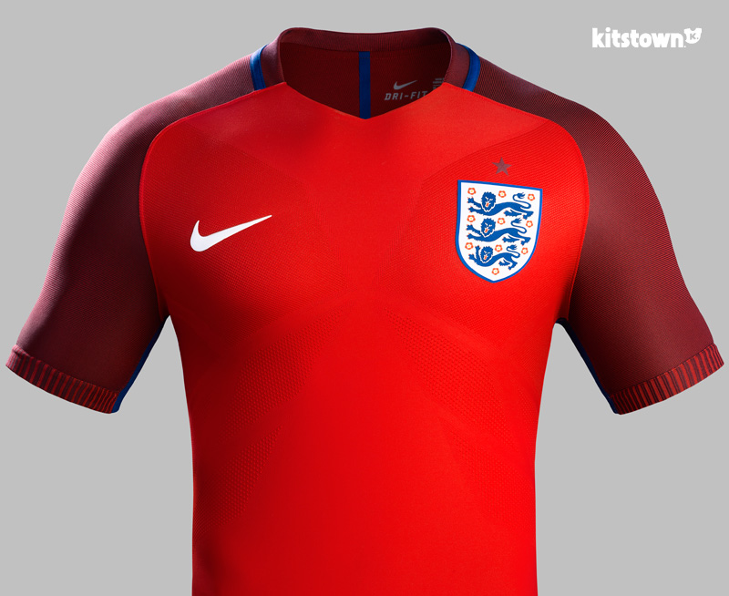 英格兰国家队2016欧洲杯主客场球衣 © kitstown.com 球衫堂