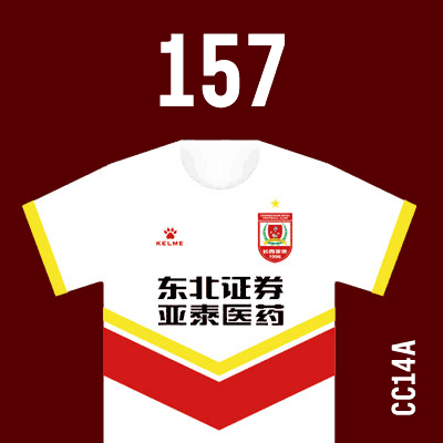编号: CC14A; 内容: 长春亚泰俱乐部 2021 赛季客场球衣
