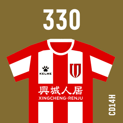 编号: CD14H; 内容: 成都兴城俱乐部 2021 赛季主场球衣