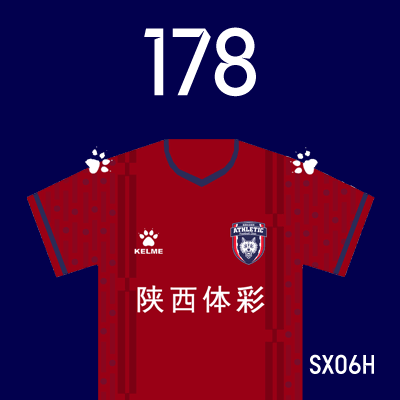 编号: SX06H; 内容: 陕西长安竞技俱乐部 2022 赛季主场球衣