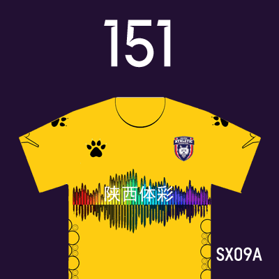 编号: SX09A; 内容: 陕西长安竞技俱乐部 2022 赛季客场球衣