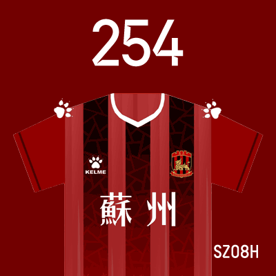 编号: SZ08H; 内容: 苏州东吴俱乐部 2022 赛季主场球衣