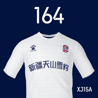 编号: XJ15A; 内容: 新疆天山雪豹俱乐部 2022 赛季客场球衣