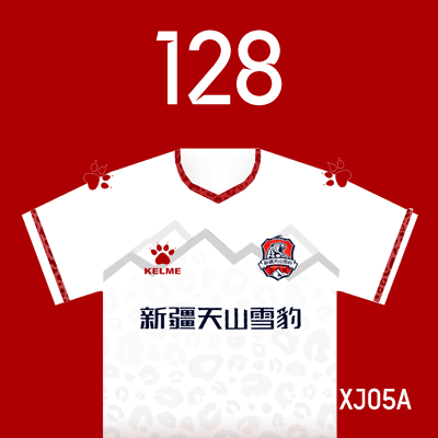 编号: XJ05A; 内容: 新疆天山雪豹俱乐部 2022 赛季客场球衣