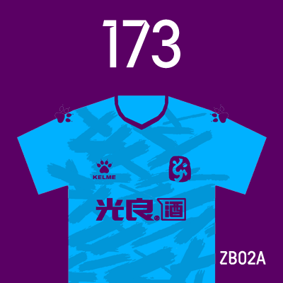 编号: ZB02A; 内容: 淄博蹴鞠俱乐部 2022 赛季客场球衣